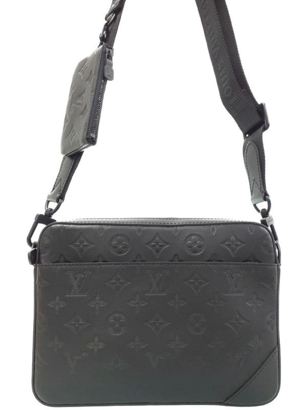 Louis Vuitton Monogram Shadow Black Duo Messenger Shoulder Bag